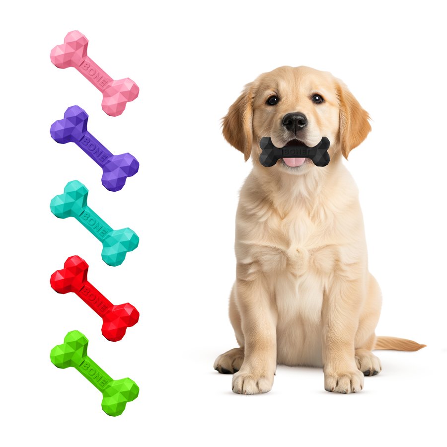 New Puppy Pack — small rubber bone and LED collar